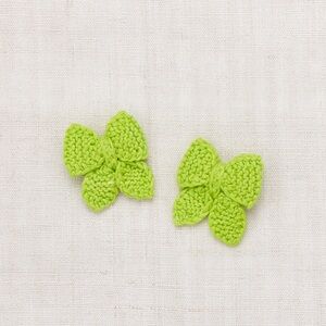 Misha & Puff baby puff bow set Green Knit Hair Clip